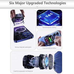 SMONAMA TL26 RGB 아이스 마그네틱 게이밍 쿨링 팬 휴대폰 쿨러, C타입 및 LCD 디스플레이 탑재 핸드폰 거치대 - Product Image 3