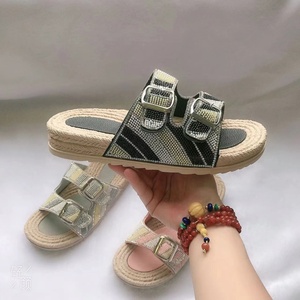 Strandslippers Dames Casual Slip Op Glijbanen Schoenen Met Rihneston Dames Plateauschoenen Luxe Sleehakken - Product Image 4