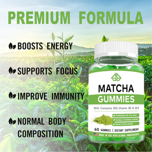 Gomitas de Matcha OEM con Coenzima Q10, Vitamina B3 y B12, 60 Unidades, Suplemento Dietético, Refuerzo Inmunológico para Adultos - Product Image 3