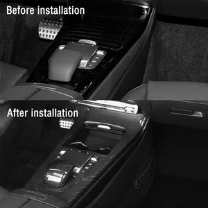 Pour <span class=keywords><strong>Mercedes</strong></span> Benz <span class=keywords><strong>CLA</strong></span> A classe W118 W177 A35 A45 intérieur de voiture en Fiber de carbone Console <span class=keywords><strong>centrale</strong></span> panneau de changement de vitesse garniture de couverture - Product Image 5