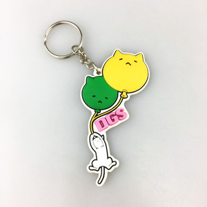 Custom 3D Rubber Soft PVC Cat Keychains Cute Promotional Carabiners and Accessories