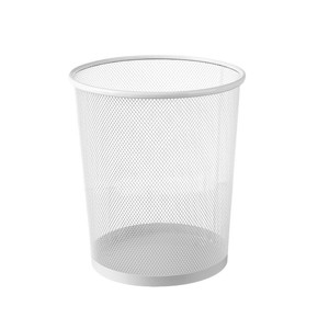 ถังขยะโลหะทรงกลมสีขาวแบบตาข่าย สำหรับใช้ในบ้าน สำนักงาน ห้องนอน ดีไซน์แบบเปิด - Product Image 5