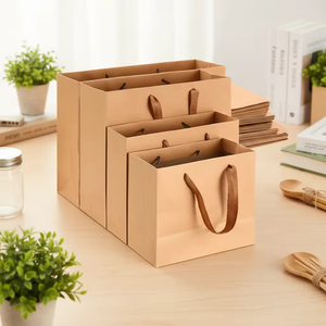 Sac en papier kraft brun biodégradable à poignées larges pour la vente à emporter, idéal pour les supermarchés - Product Image 6