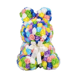 BLH HOT PE Nhân Tạo Hoa Thỏ Tăng Bunny Nhồi Plush Animal Với Rose Bear Bunny Cho Ester Ngày Của Mẹ Món Quà Tốt Nhất Cho Ngày Valentine