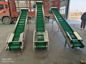 Hazne ile paslanmaz çelik eğimli yükleme ve boşaltma tırmanma etek yeşil yassı bantlı taşıyıcı - Product Image 5