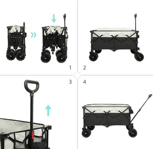 Hoto Opvouwbare Picknick Tuin Outdoor Camping Opvouwbare <span class=keywords><strong>Trolley</strong></span> All Terrain Utility Wagon Draagbare Hand Vouwwagen - Product Image 3