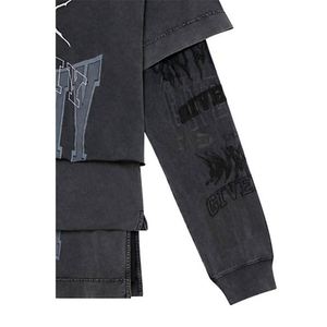 Sudadera con capucha bordada con Apliques y logotipo personalizado para hombre, Sudadera con capucha extragrande de doble capa lavada Vintage - Product Image 3