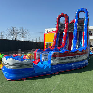Toboggan aquatique gonflable commercial à deux voies avec <span class=keywords><strong>piscine</strong></span>, PVC haute résistance pour la <span class=keywords><strong>location</strong></span> de fêtes et les événements - Product Image 3