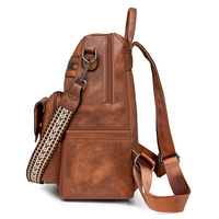 Nouveauté Printemps 2024 : Sacs à dos pour femmes en PU, style rétro européen et américain, avec fermeture éclair, 25-50L, bicolores et à pompons, pour l'achat transfrontalier