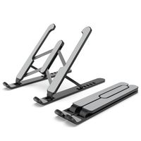 Support universel pliable en métal pour ordinateur portable et tablette avec base relevable, dissipation thermique et design ergonomique