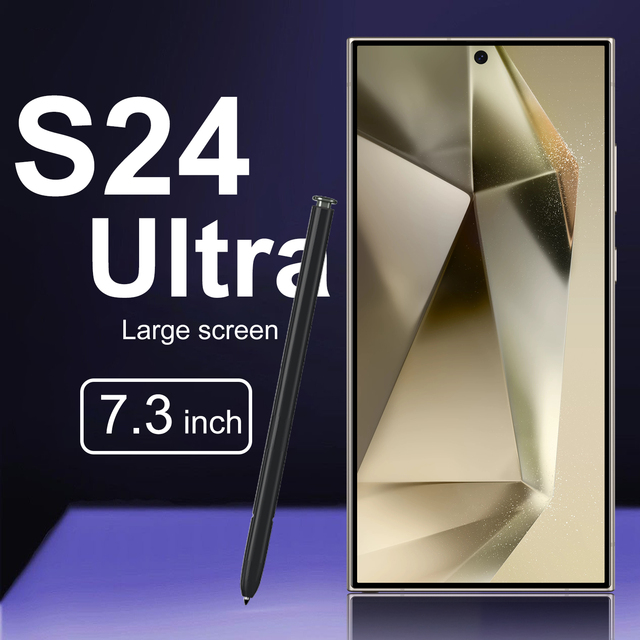 Wholesale Unlocked S24 Ultra 5G Smartphone 7.3" HD Large Screen 12GB+512GB 108MP Camera Global Version Dual SIM Mobile Phones