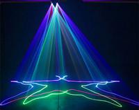 Projecteur laser à effet de balayage professionnel spectacle laser à double tête 2 yeux/têtes/trous/tunnels/lentille lumière laser couleur RVB 3in1