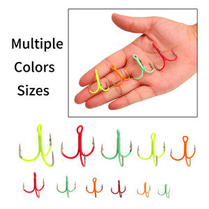 1X mạ<span class=keywords><strong>nh</strong></span> mẽ 14 # - 3/0 vòng cong Inline treble móc huỳ<span class=keywords><strong>nh</strong></span> quang/sáng cao Carbon thép câu cá thu hút Bait ba móc - Product Image 6