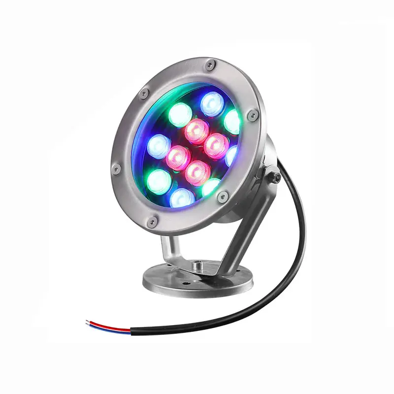 Pool Water Fountain Lamp Underwater Light RGB Stainless Steel 3W 36W LED Outdoor 80 Round Water IP68 Fountain Lights