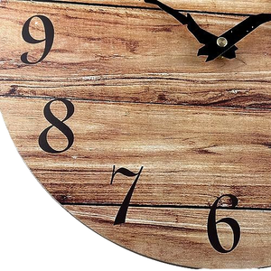 SWT Home Decoration Large Minimalist Vintage Wooden <strong>Clocks</strong> Decorative Metal 3D Digital <strong>DIY</strong> Wall <strong>Clock</strong> - Product Image 3