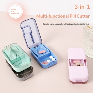 Neue ABS-Medikamentenschneidebox Tabletten-Spender 2 Schichten Multifunktionaler 3-in-1 Medikamentenschneider mit Aufbewahrungsbox - Product Image 3