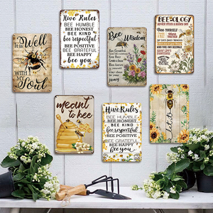 Juego de Letreros Metálicos Vintage con Temática de Abejas, Decoración de Pared con Reglas de <span class=keywords><strong>la</strong></span> <span class=keywords><strong>Colmena</strong></span> Retro para Jardín y Hogar - Product Image 3