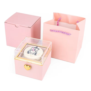 Boîte cadeau de luxe pour bijoux avec fenêtre en acrylique, boîte à boucle métallique en forme de cœur pour bagues, pendentifs, petit emballage pour bijoux, cadeau d'anniversaire - Product Image 3