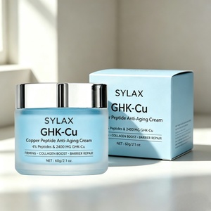 Crème au peptide de cuivre GHK-Cu bioactif à 4 %, 2400 mg, hydratant anti-âge, raffermissant visage et cou, élasticité, anti-rides, naturel - Product Image 1