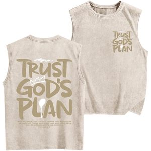 Camiseta sin mangas FOXA para hombre, con estampado cristiano, de algodón con lavado ácido, para entrenamiento y gimnasio, diseño de fe religiosa - Product Image 6