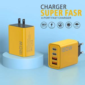 Pd 120W Một Acc 4 Cổng Nhanh Chóng Sạc Máy Tính Xách Tay Adapter Loại C Kép Pd Nhanh Chóng Sạc Kép <span class=keywords><strong>USB</strong></span> Phí Qc3.0 Đa Cổng Tường Phí Bộ - Product Image 3