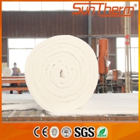 Isolation en laine céramique de zirconium d'aluminium haute performance SUNTHERM (épaisseur 50 mm, densité 128 kg/m³, conductivité thermique 0,09-0,16 W/mK)