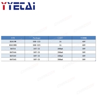 100 pièces/paquet B5819W B5819WS BAT54 BAT54A BAT54C BAT54S SOT-23 SOD-123 SOD-323 Diode redresseuse à barrière Schottky SMD Diodes SMT