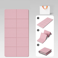 Tapis de yoga pliable, épaisseur 5 mm, matériau TPE, rectangle, couleur unie, portable, pour exercices à domicile, fitness, hommes, femmes, usage universel