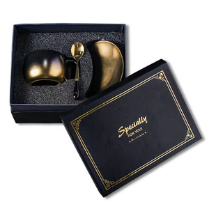 New Simple Ceramic Cup and Saucer Light Luxury High Appearance Level Exquisite Black Gold Coffee <b>Set</b> - Product Image 5