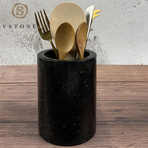 Porte-ustensiles en granit noir, pierre naturelle, pour la cuisine, 1 pièce - Product Image 3
