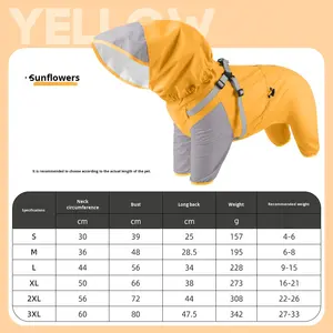 เสื้อแจ็คเก็ตสุนัขสำหรับลูกสุนัข แบบสี่ขา กันลม มีฮู้ดถอดได้ สำหรับกิจกรรมกลางแจ้ง ชั้นเดียว ใส่ได้ทุกฤดู สไตล์ลำลอง - Product Image 6