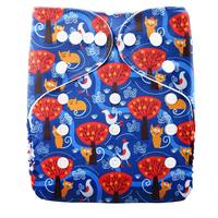 Couches lavables pour bébé de 1 à 3 ans, doublure en tissu de charbon de bambou réutilisable, pantalon d'apprentissage, imprimé coloré, double rangée de boutons-pression, lavable