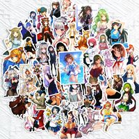 LWD 50 Pegatinas de Vinilo Kawaii de Anime Japonés, Impermeables, Colección de Belleza Sexy, Pegatinas de Graffiti, Pegatinas de Belleza No Exponibles