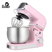 Batteur sur socle électrique SOHEF OEM 3L 700W, couleur personnalisée SC-205A-R, bol mélangeur inclinable en acier inoxydable, 6 vitesses, crochet pétrisseur