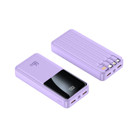Batterie externe pour téléphone portable avec charge rapide PD20w 22.5W 10000mah USB C, charge super rapide, avec câbles, 4 lignes intégrées, NOUVEAU