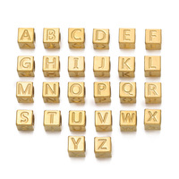 Produits les plus vendus Perles de dés en acier inoxydable avec lettres de l'alphabet pour la fabrication de bijoux DIY