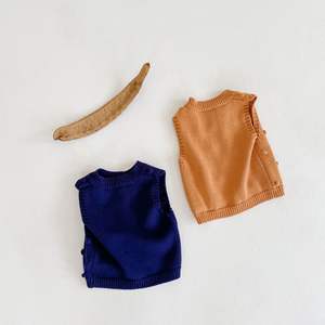 Pom pom nuovo nato vestiti del bambino della maglia senza maniche <span class=keywords><strong>cardigan</strong></span> lavorato a maglia della maglia top - Product Image 3