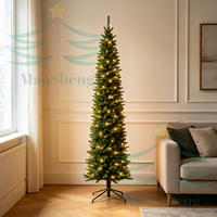 Sapin de Noël artificiel pré-éclairé de 7 pieds avec lumières LED, pour l'intérieur et l'extérieur, vente en gros, fournisseur OEM, personnalisable