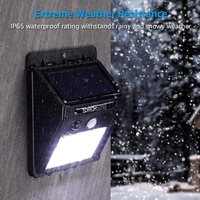 Applique murale solaire à LED 20 100 LED Sécurité IP65 Capteur de mouvement extérieur Monté en surface Lumière d'entretien gratuite, LAMP-SOLARWALL