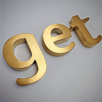Lettres en métal brossé or 3D personnalisées, enseigne murale intérieure/extérieure, logo en laiton, signalétique en acier inoxydable