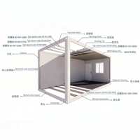 Kit de maison modulaire préfabriquée en acier, 5 chambres, design moderne à faible coût pour usage extérieur, centre commercial et bureau à domicile