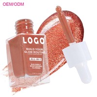 OCHAIN Logo personnalisé Fairy Shimmer Liquid Highlight Waterproof Couleur de surbrillance pour le corps et le visage Marque privée