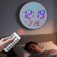 Jam Dinding Digital Waktu Musim Panas Model Plastik 9120 Penyesuaian Waktu Otomatis Kalender Elektronik Tunda Sensitif Cahaya Cerdas