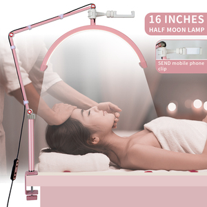 Đèn LED Mặt trăng hiện đại có thể xoay 360 ° với giá đỡ điện thoại cho Thẩm mỹ viện chụp ảnh lông mi tăng cường ánh sáng - Product Image 1