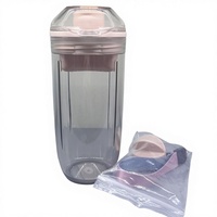 Vente en gros de bouteille shaker de 400ml à double paroi en plastique de haute qualité bouteille de boisson personnalisée sans BPA à boire directement