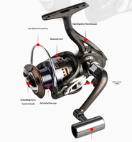 Reel Pancing Spinning Logam Grosir, Daya Tarik Maksimum 8KG, Rasio Gigi 5.2:1, Gagang Logam, Untuk Ikan Besar, Air Tawar & Air Asin