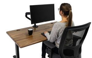 Table de travail à hauteur réglable avec plateau en noyer noir - Bureau d'ordinateur moderne pour la maison et le bureau - Product Image 4