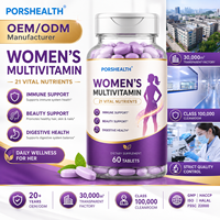 Capsules multivitaminées pour femmes, extraits d'herbes, fer, biotine |   Complément alimentaire pour le soutien immunitaire et énergétique, 60 unités, marque privée OEM