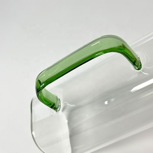 Tazza in Vetro Quadrata dal Design Moderno con Coperchio in Bambù e Manico, Adatta per Caffè, <span class=keywords><strong>Birra</strong></span> e Acqua - Product Image 2