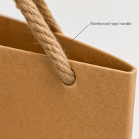 Sacs cadeaux pour petites entreprises, sacs cadeaux en papier kraft personnalisés avec poignées en corde torsadée, logo, sacs cadeaux en papier écologiques pour les cafés